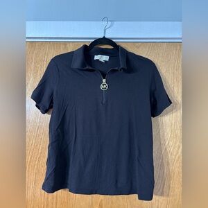 Michael Kors Black Zip-Up with Gold Logo